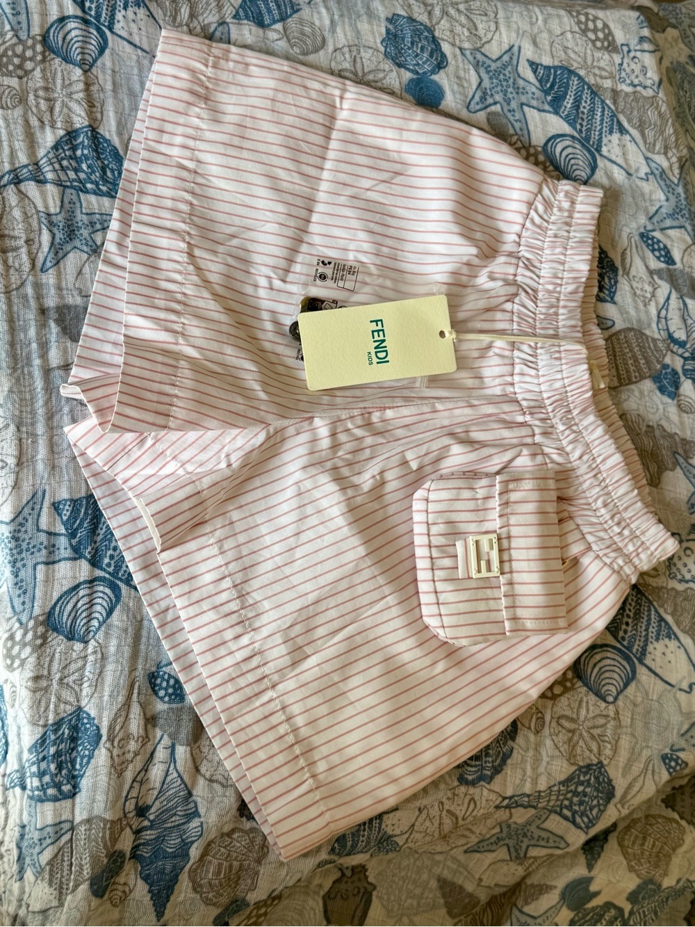 Fendi Pink Striped kids Shorts